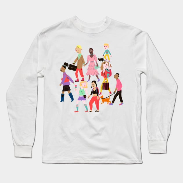 Crowd Long Sleeve T-Shirt by ezrawsmith